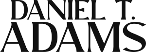 Author Daniel T Adams text logo, dark grey